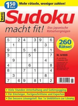 Sudoku macht fit – Nr.6 2020