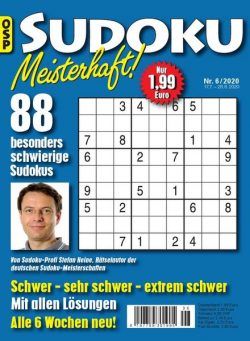 Sudoku Meisterhaft – 17 Juli 2020