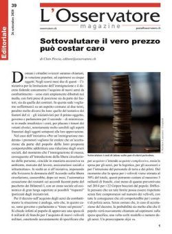 L’Osservatore – 26 Settembre 2020