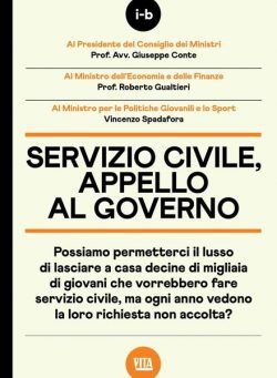 Vita – Servizio civile, appello al governo – Settembre 2020