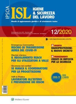 Igiene & Sicurezza del Lavoro – Dicembre 2020