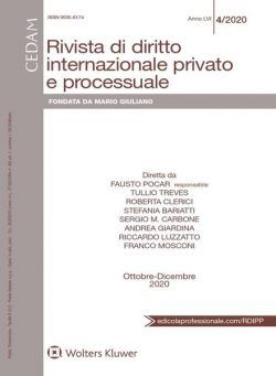 Rivista di Diritto Internazionale Privato e Processuale – Aprile 2020