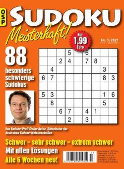 Sudoku Meisterhaft – 12 Februar 2021