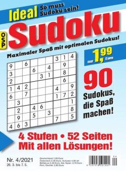 Ideal Sudoku – 26 Marz 2021