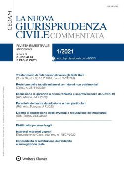 La Nuova Giurisprudenza Civile Commentata – Gennaio 2021