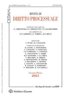 Rivista di Diritto Processuale – Gennaio 2021