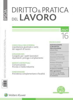 Diritto e Pratica del Lavoro – 24 Aprile 2021