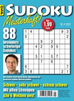 Sudoku Meisterhaft – 26 Marz 2021