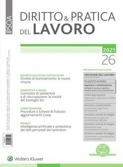 Diritto e Pratica del Lavoro – 3 Luglio 2021