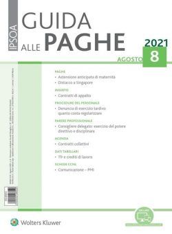 Guida alle paghe – Agosto 2021