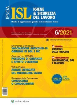 Igiene & Sicurezza del Lavoro – Giugno 2021