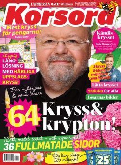 Korsord – 14 juni 2021