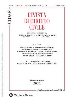 Rivista di Diritto Civile – Maggio-Giugno 2021