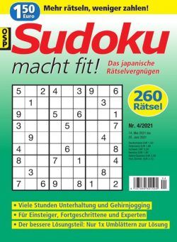 Sudoku macht fit – Nr.4 2021