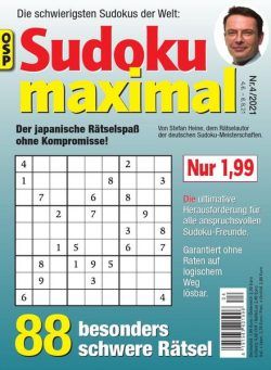 Sudoku Maximal – Nr.4 2021