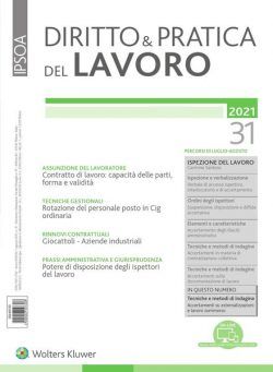 Diritto e Pratica del Lavoro – 7 Agosto 2021