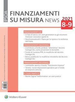 Finanziamenti su misura news – Agosto-Settembre 2021