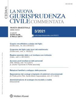 La Nuova Giurisprudenza Civile Commentata – Maggio-Giugno 2021