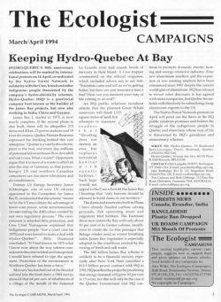 Resurgence & Ecologist – Campaigns March-April 1994