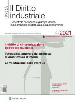 Il Diritto Industriale – Luglio-Agosto 2021