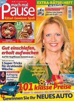 Mach mal Pause – 29 September 2021