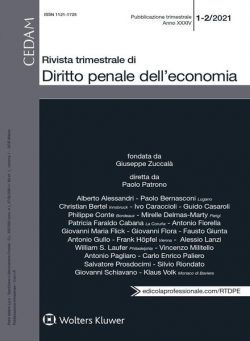 Rivista Trimestrale di Diritto Penale dell’Economia – N.1-2 2021