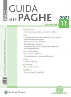 Guida alle paghe – Novembre 2021