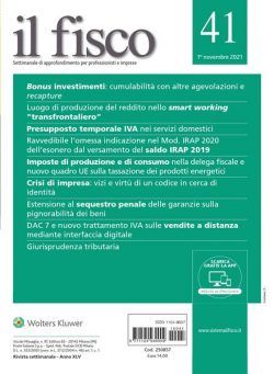 il fisco – 1 Novembre 2021