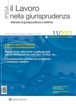 Il lavoro nella giurisprudenza – Novembre 2021