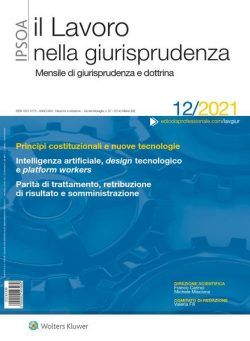 Il lavoro nella giurisprudenza – Dicembre 2021