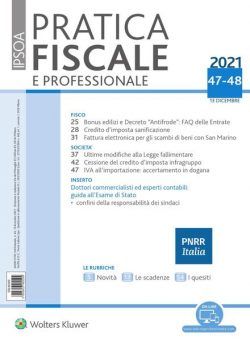 Pratica Fiscale e Professionale – 13 Dicembre 2021