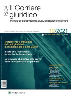 Il Corriere Giuridico – Dicembre 2021