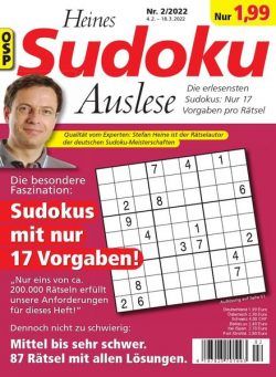 Heines Sudoku Auslese – Nr 2 2022