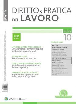 Diritto e Pratica del Lavoro – 12 Marzo 2022