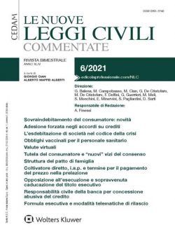 Le Nuove Leggi Civili Commentate – Dicembre 2021