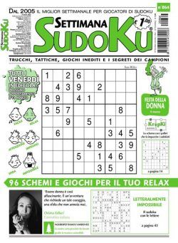 Settimana Sudoku – 02 marzo 2022