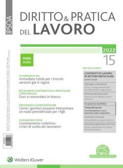 Diritto e Pratica del Lavoro – 16 Aprile 2022