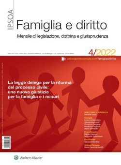 Famiglia e Diritto – Aprile 2022