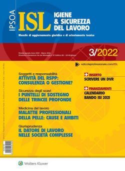 Igiene & Sicurezza del Lavoro – Marzo 2022