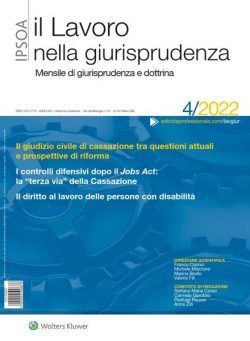 Il lavoro nella giurisprudenza – Aprile 2022