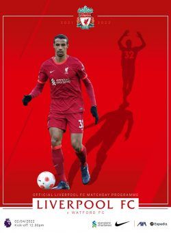 Liverpool FC Programmes – vs Watford – 2 April 2022