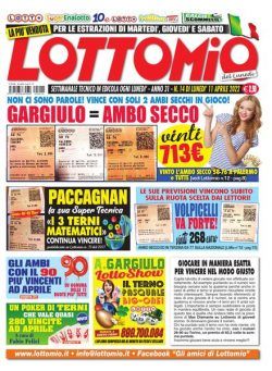 Lottomio del Lunedi – 11 Aprile 2022