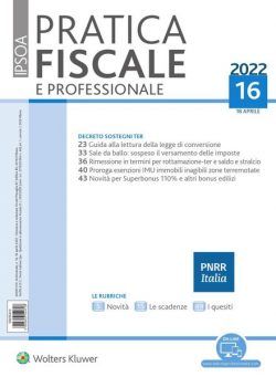 Pratica Fiscale e Professionale – 18 Aprile 2022