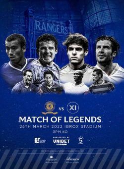 Rangers Football Club Matchday Programme – Match of Legends – 26 March 2022