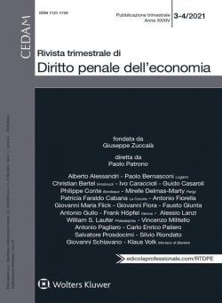 Rivista Trimestrale di Diritto Penale dell’Economia – Dicembre 2021