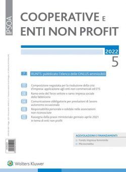 Cooperative e enti non profit – Maggio 2022