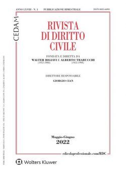 Rivista di Diritto Civile – Maggio-Giugno 2022