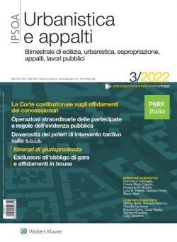 Urbanistica e appalti – N 3 2022