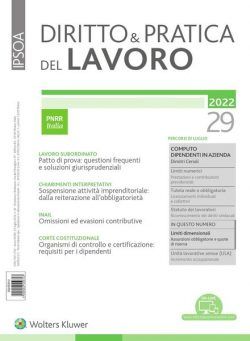 Diritto e Pratica del Lavoro – 23 Luglio 2022