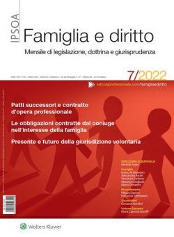 Famiglia e Diritto – Luglio 2022